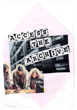 Access the Archives zine cover featuring Erin, Vig and Nafeesa